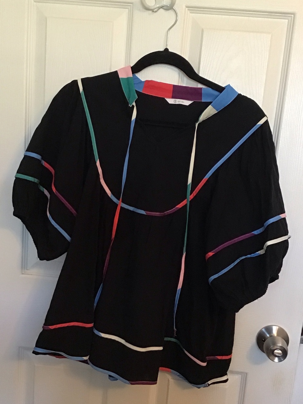 Black Tunic with Color-Trim Accents